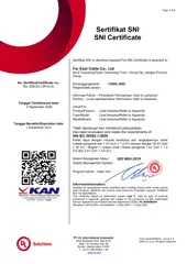 Pratinjau sertifikat SNI untuk Kabel XLPE tegangan rendah